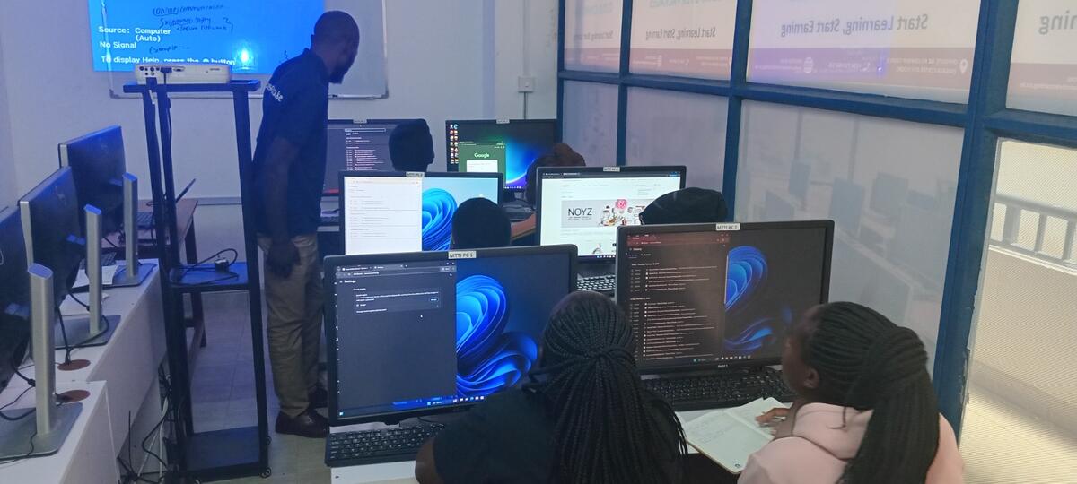 MTTI students in computer applications class, Eldoret